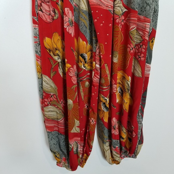 Earthbound Women Floral Boho Harem Pants Sz L Pull On Summer Beach - Picture 6 of 8
